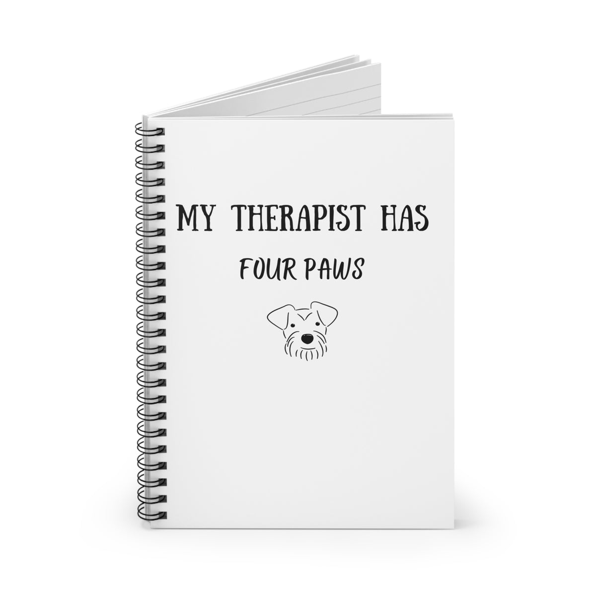 My Therapist Has Four Paws Notebook opened
