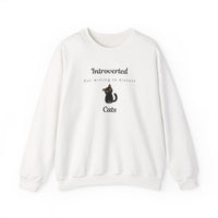 Introverted But Willing To Discuss Cats Sweatshirt in White