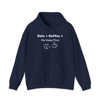 Cats + Coffee = My Happy Place Hoodie - PetXcite