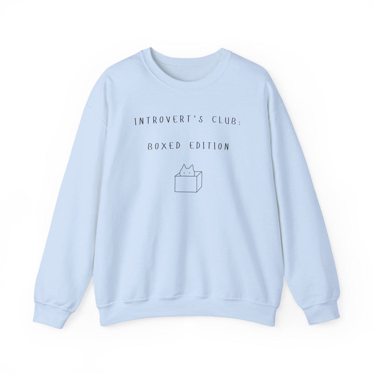 Introvert's Club: Boxed Edition Sweatshirt in Light Blue