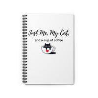 Just Me, My Cat, and a Cup of Coffee Notebook front cover