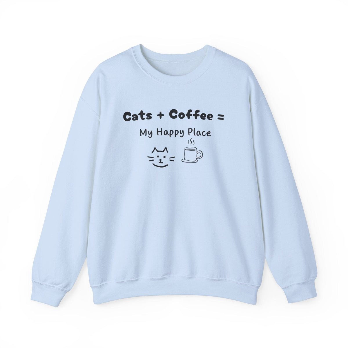 Cats + Coffee = My Happy Place Sweatshirt - PetXcite