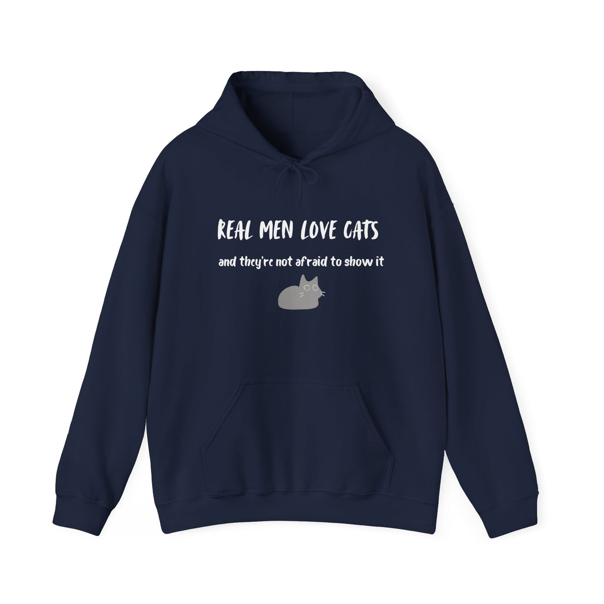Real Men Love Cats Hoodie in Navy
