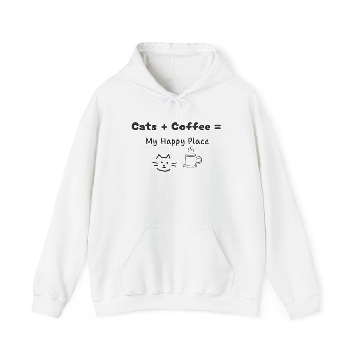 Cats + Coffee = My Happy Place Hoodie - PetXcite