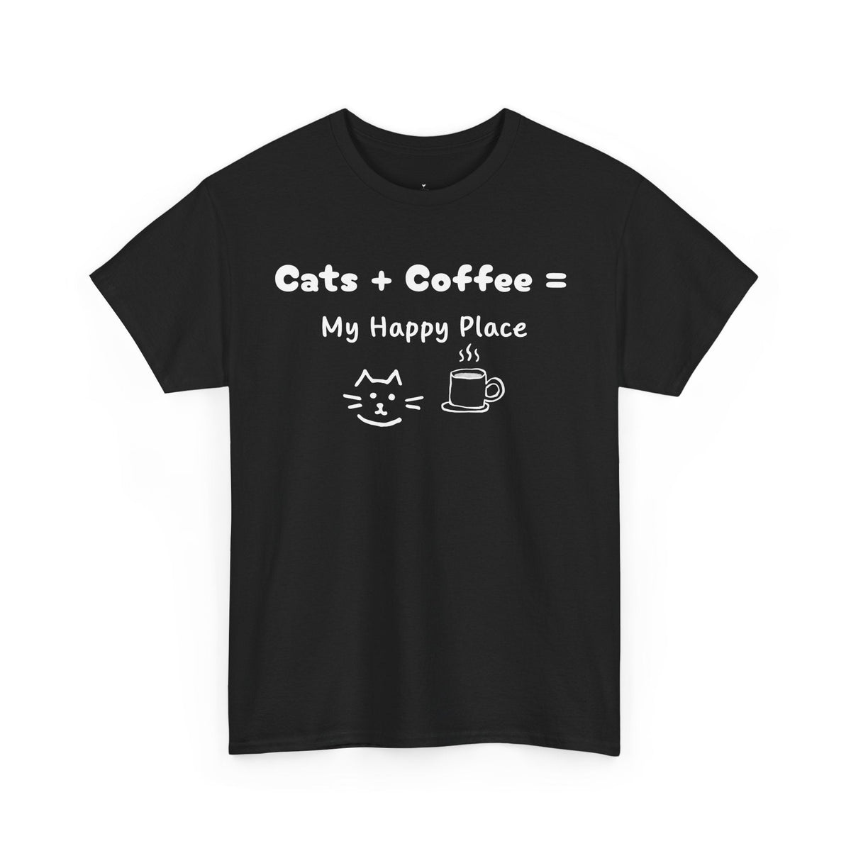 Cats + Coffee = My Happy Place T-Shirt - PetXcite