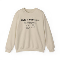 Cats + Coffee = My Happy Place Sweatshirt - PetXcite