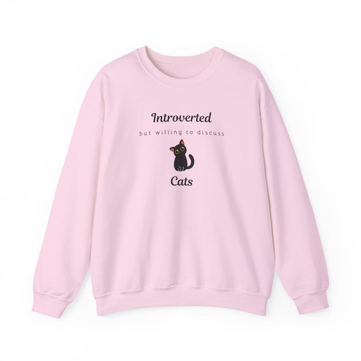 Introverted But Willing To Discuss Cats Sweatshirt in Light Pink