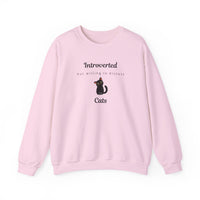 Introverted But Willing To Discuss Cats Sweatshirt in Light Pink