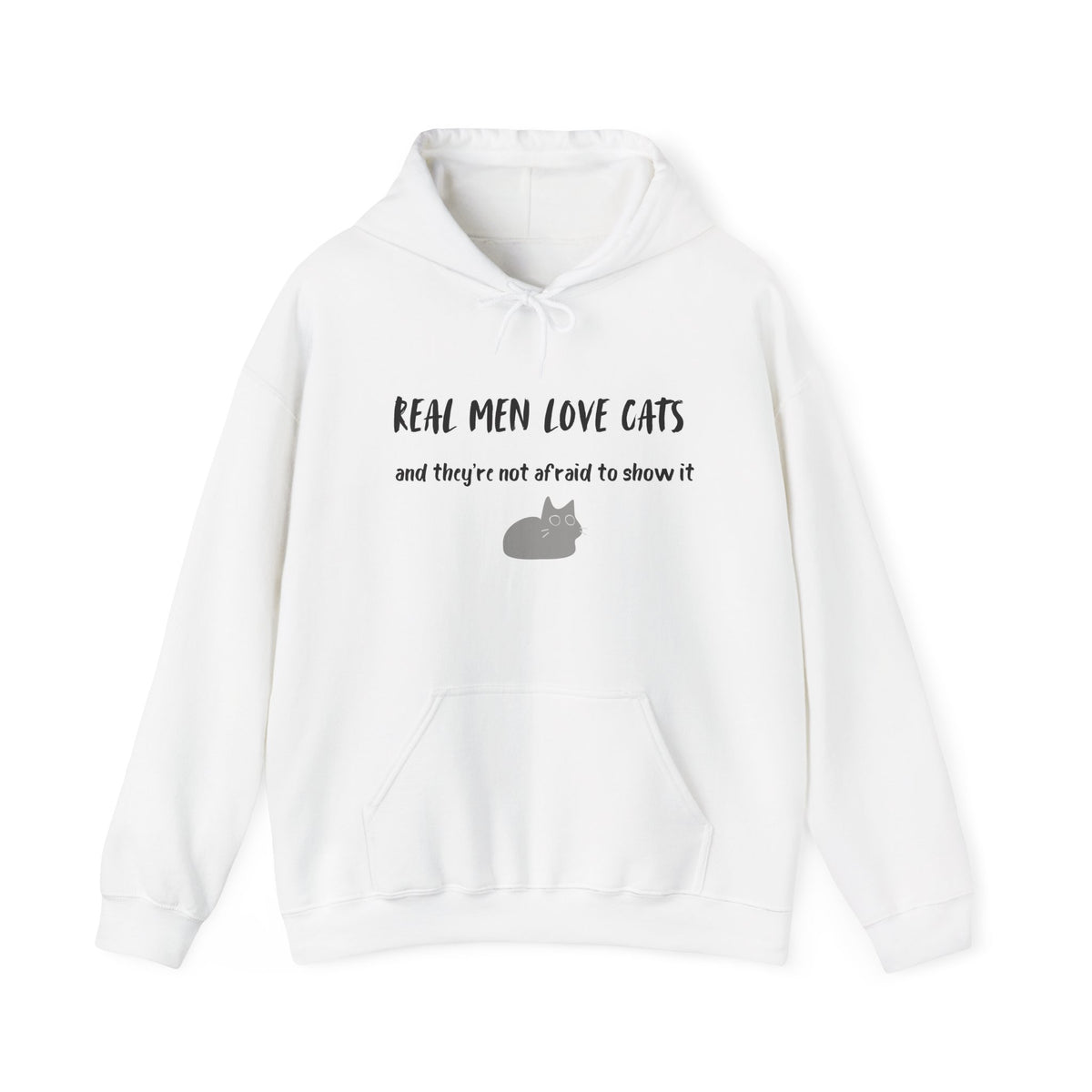 Real Men Love Cats Hoodie in White