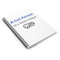 A Cat Person In A Dog's World Notebook angled view