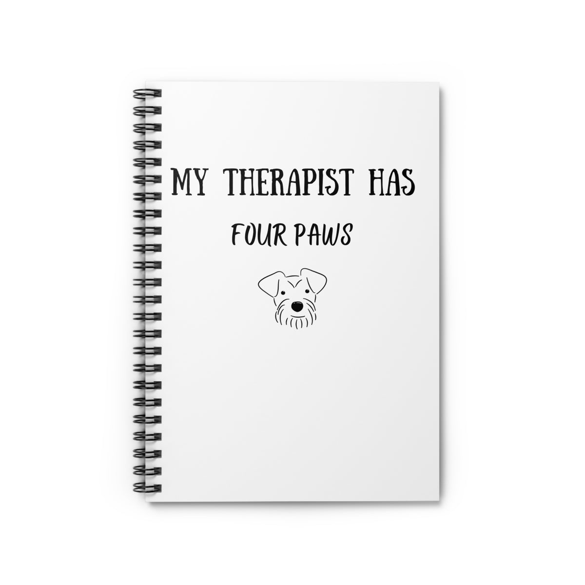 My Therapist Has Four Paws Notebook front cover