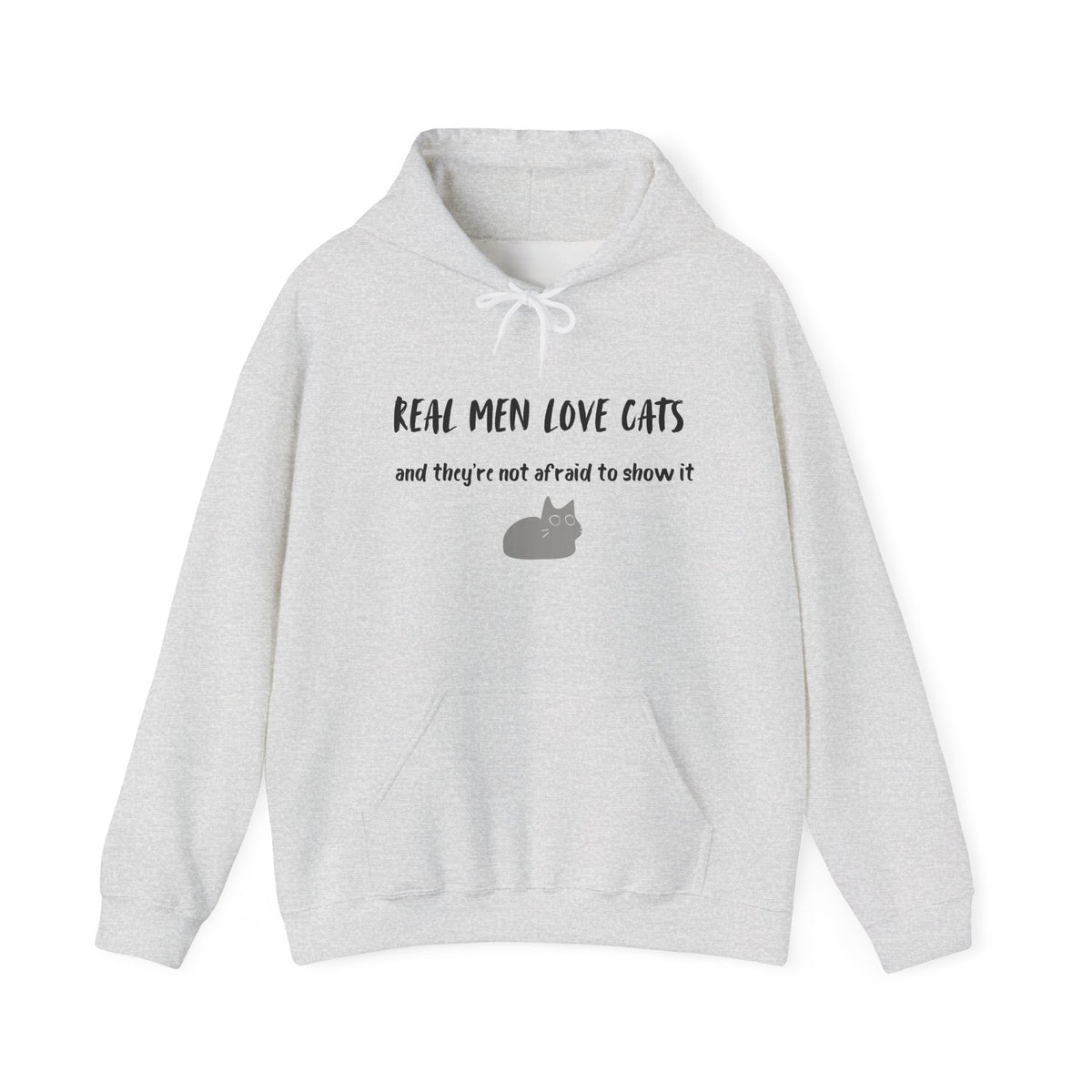 Real Men Love Cats Hoodie in Ash