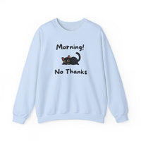 Morning! No Thanks Sweatshirt in Light Blue