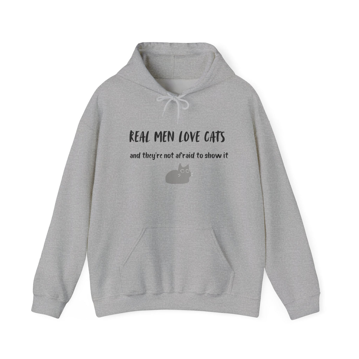 Real Men Love Cats Hoodie in Sport Grey