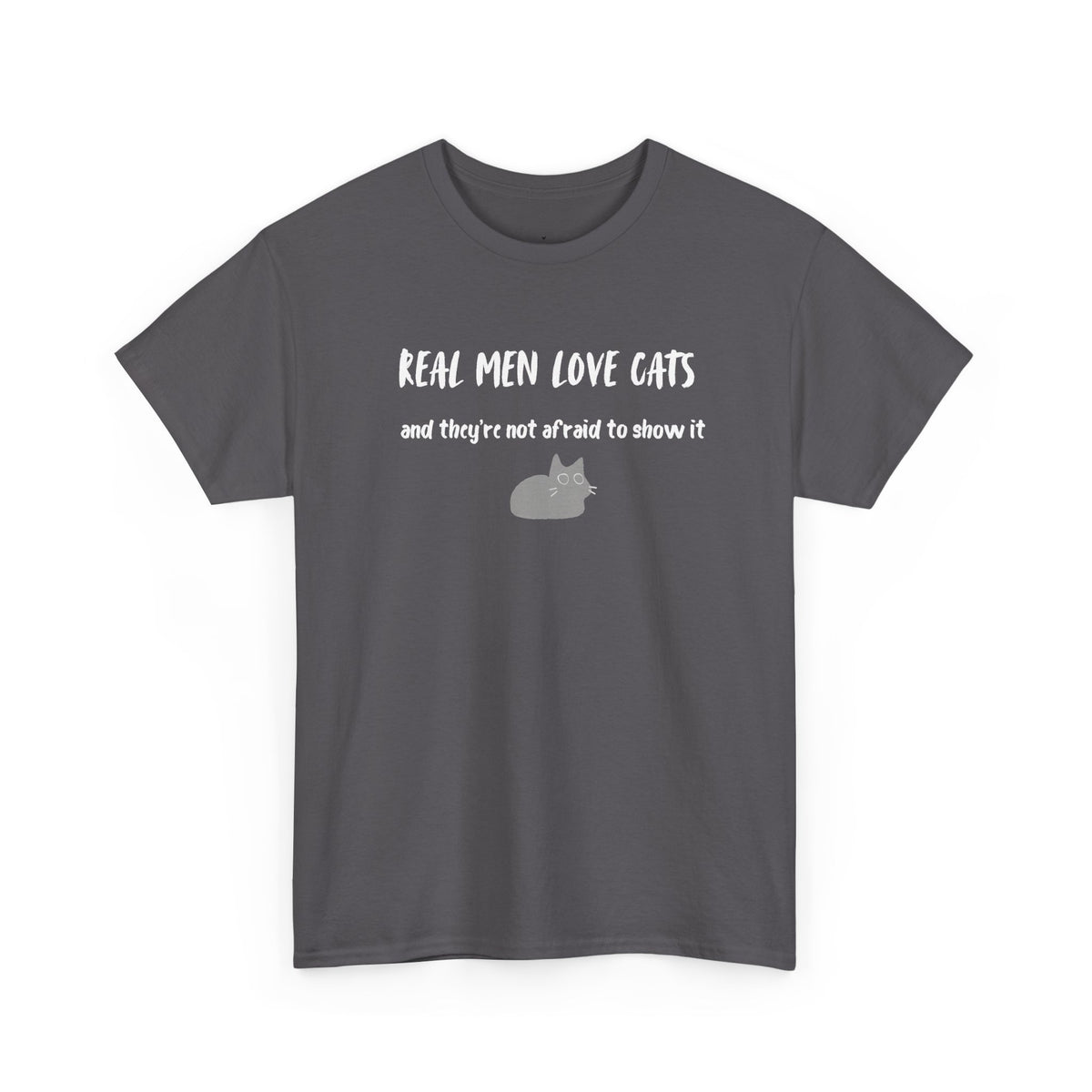 Real Men Love Cats T-Shirt in Charcoal