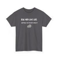 Real Men Love Cats T-Shirt in Charcoal