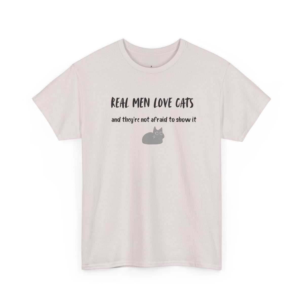 Real Men Love Cats T-Shirt in Ice Grey