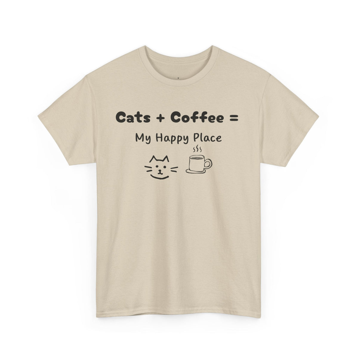 Cats + Coffee = My Happy Place T-Shirt - PetXcite