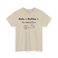 Cats + Coffee = My Happy Place T-Shirt - PetXcite