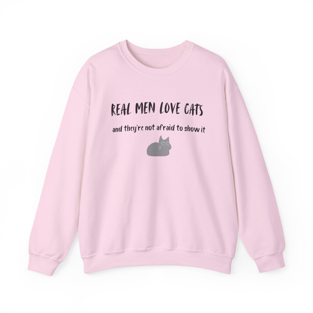 Real Men Love Cats Sweatshirt in Light Pink