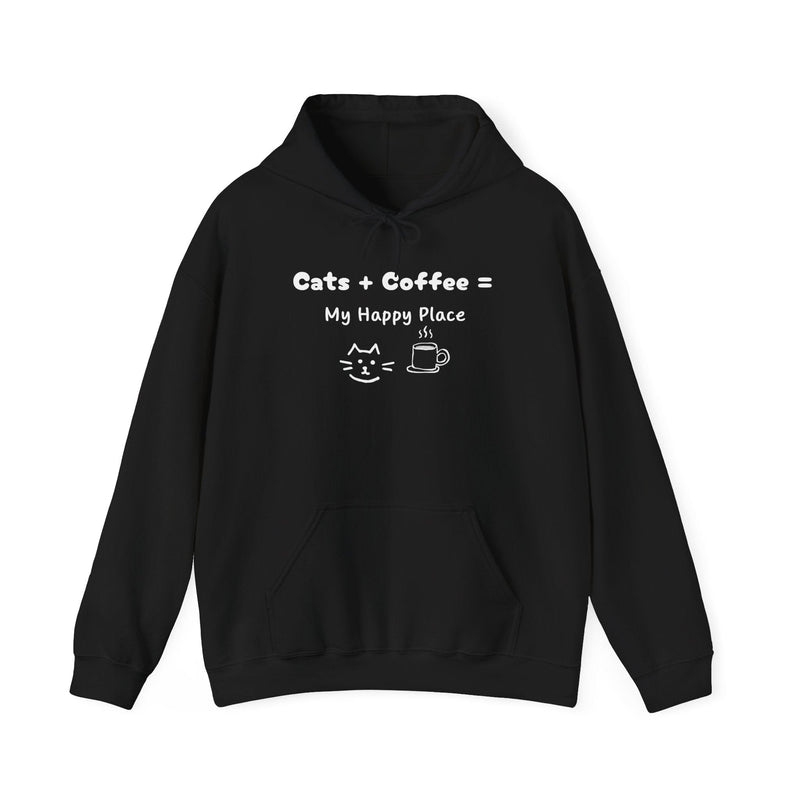 Cats + Coffee = My Happy Place Hoodie - PetXcite