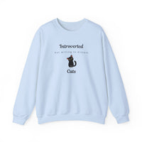 Introverted But Willing To Discuss Cats Sweatshirt in Light Blue