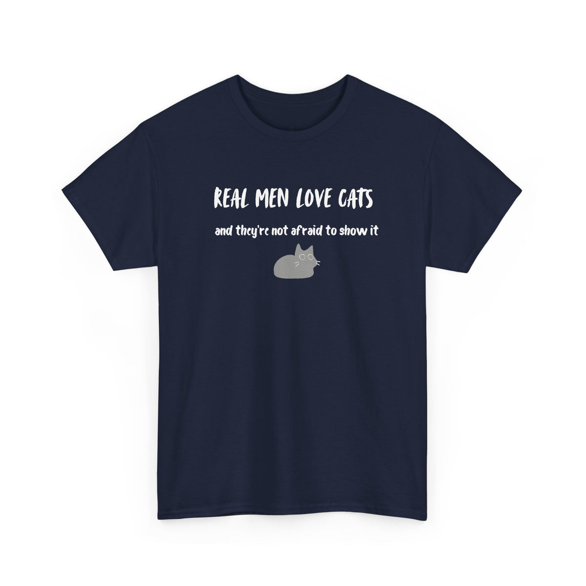 Real Men Love Cats T-Shirt in Navy
