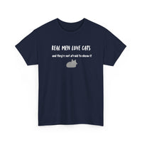 Real Men Love Cats T-Shirt in Navy