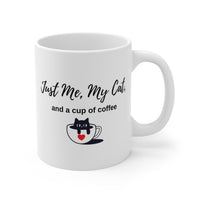 Just Me, My Cat, and a Cup of Coffee Mug right side view