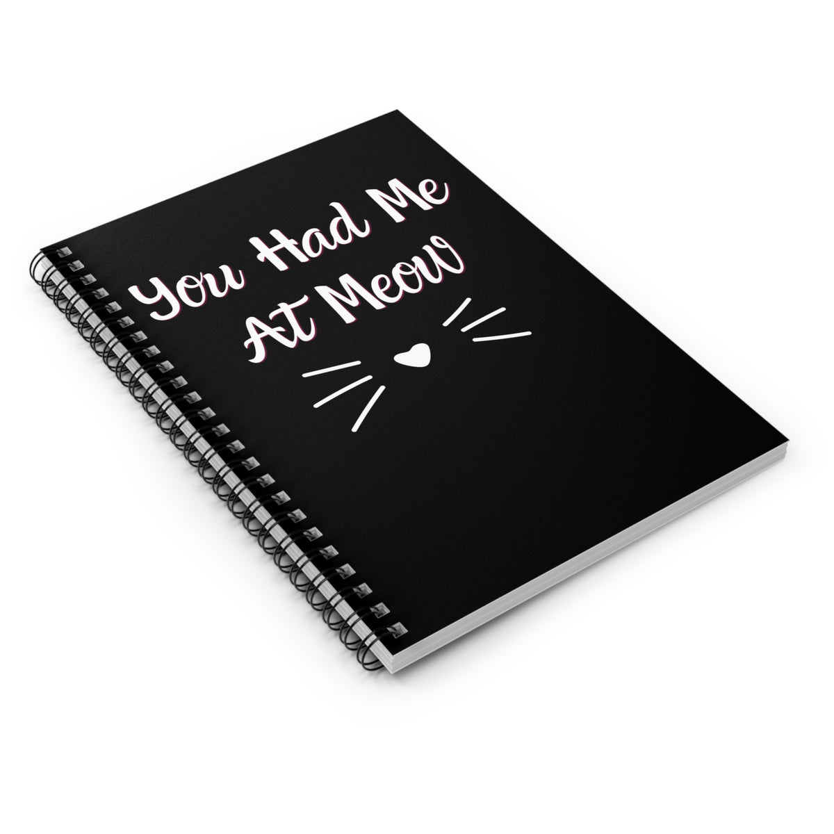 You Had Me At Meow Black Notebook angled view
