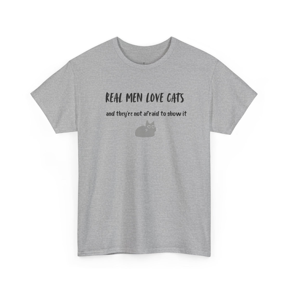 Real Men Love Cats T-Shirt in Sport Grey