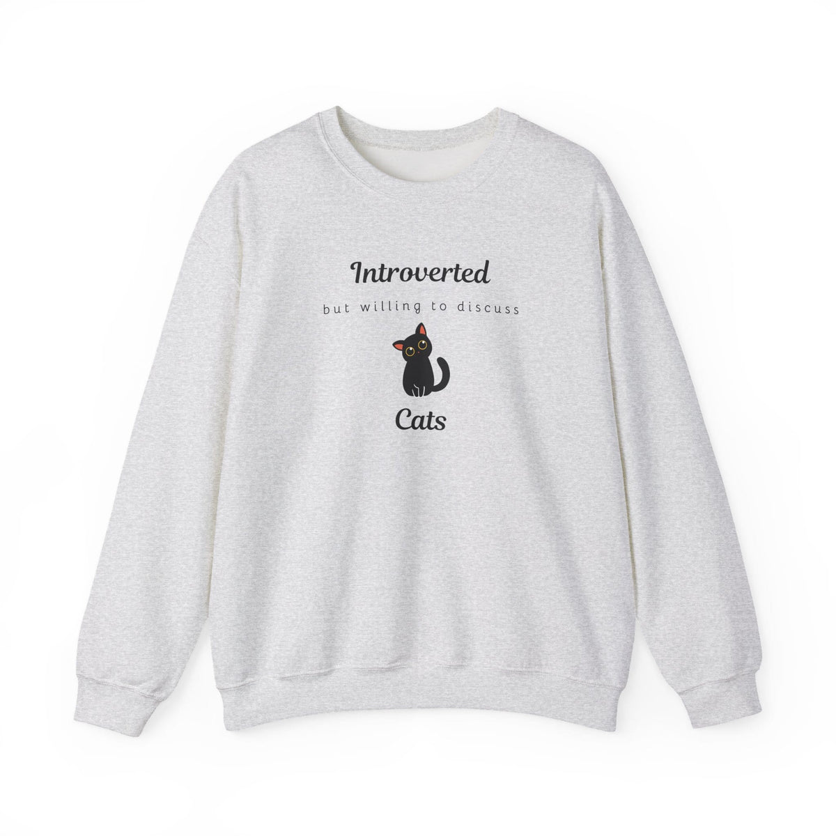Introverted But Willing To Discuss Cats Sweatshirt in Ash