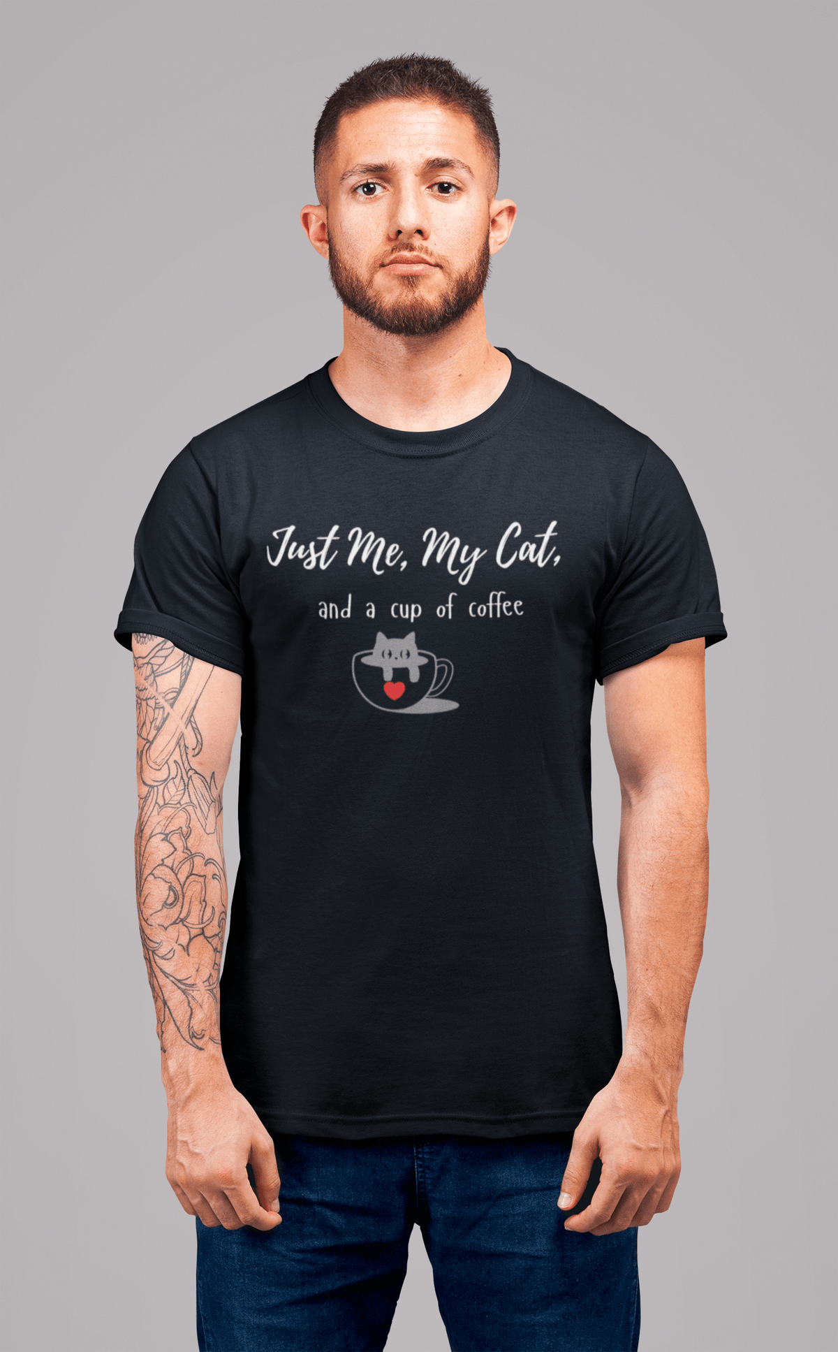 Just Me, My Cat, and a cup of coffee T-Shirt - PetXcite