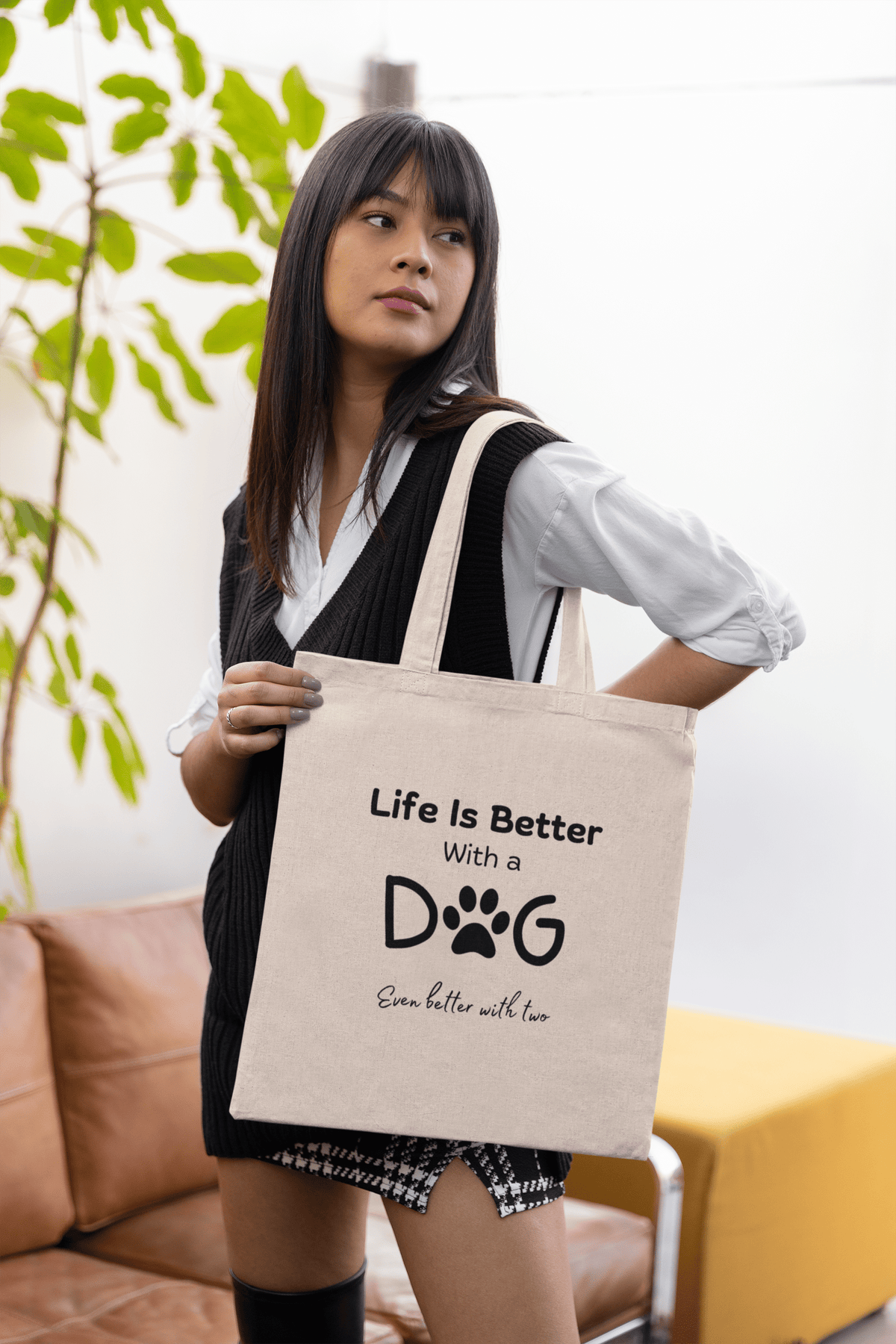 Life is Better With A Dog (Even Better With 2) Tote Bag - PetXcite