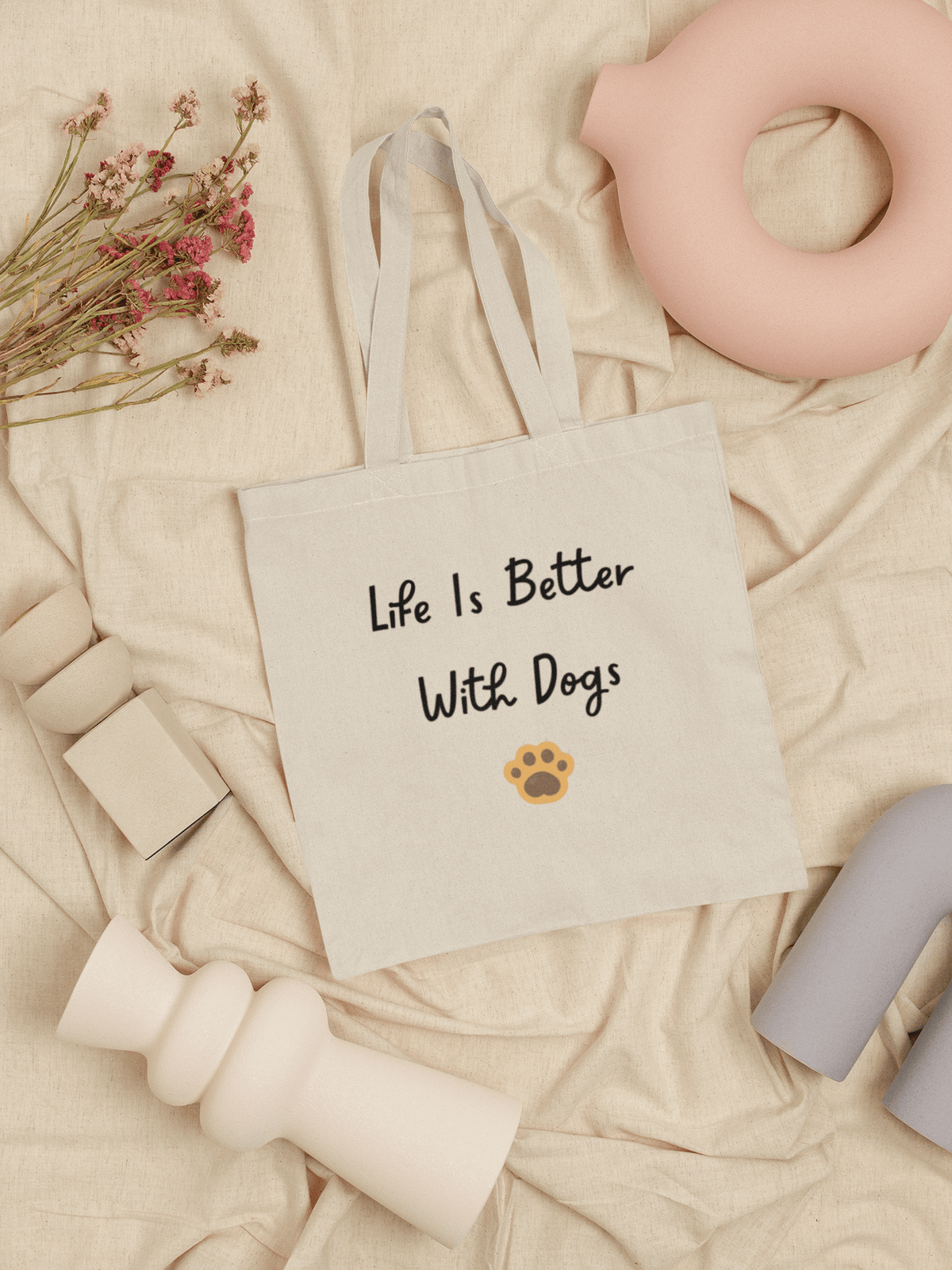 Life Is Better With Dogs Tote Bag - PetXcite