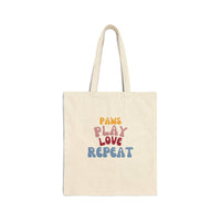 Paws Play Love Repeat Tote Bag - PetXcite