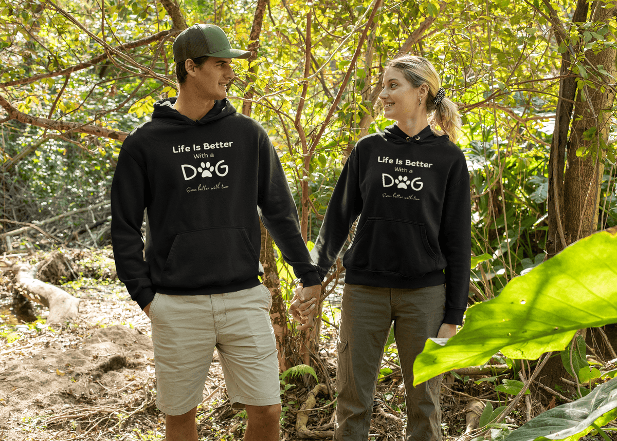 Life is Better With A Dog (Even Better With 2) Hoodie - PetXcite