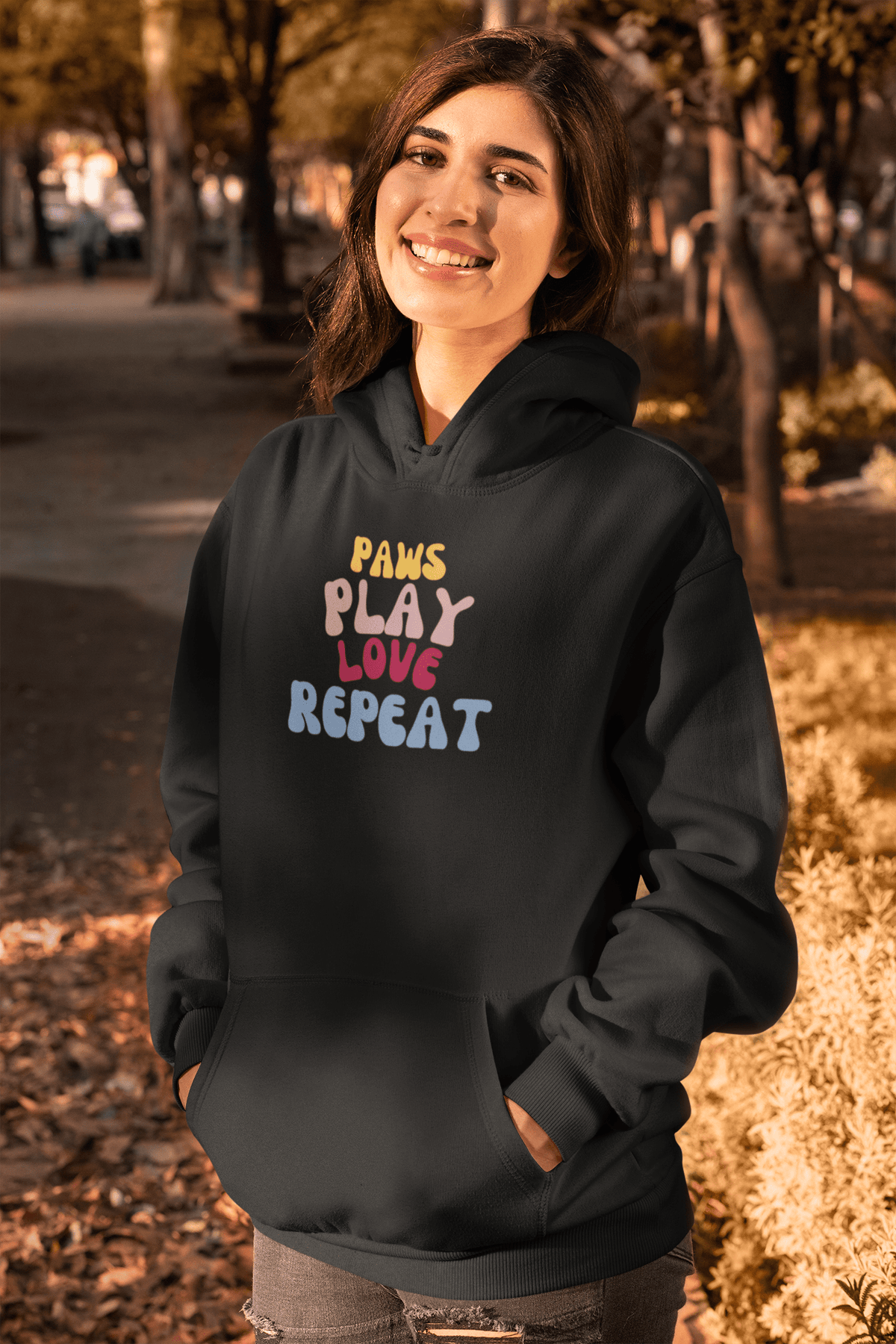 Paws Play Love Repeat Hoodie - PetXcite