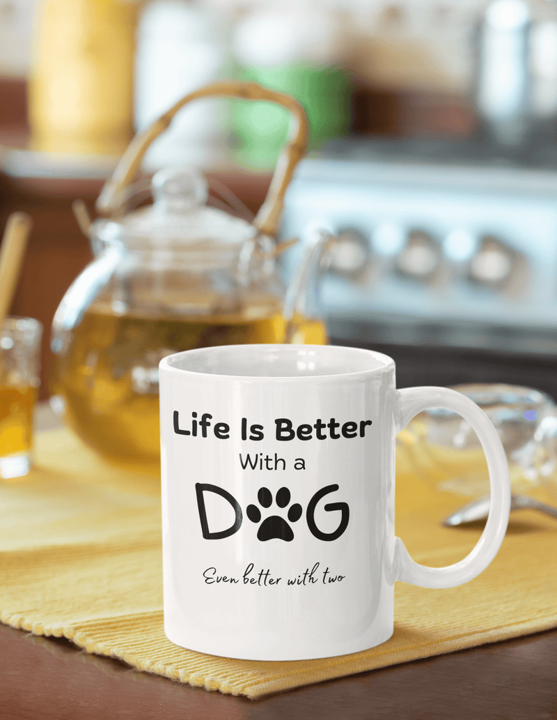 Life is Better With A Dog (Even Better With 2) Mug - PetXcite