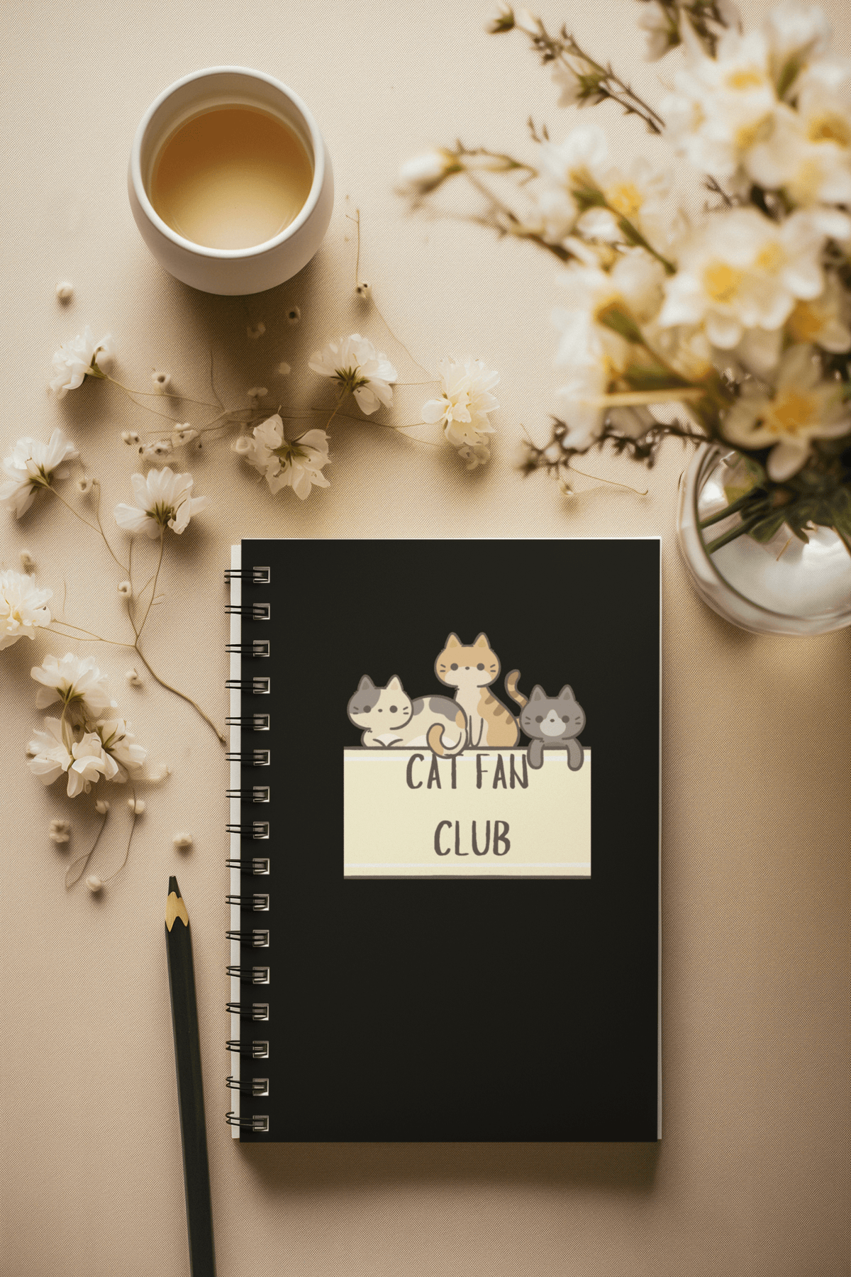 Cat Fan Club Black Notebook - PetXcite