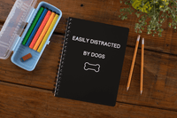 Easily Distracted By Dogs Black Notebook - PetXcite