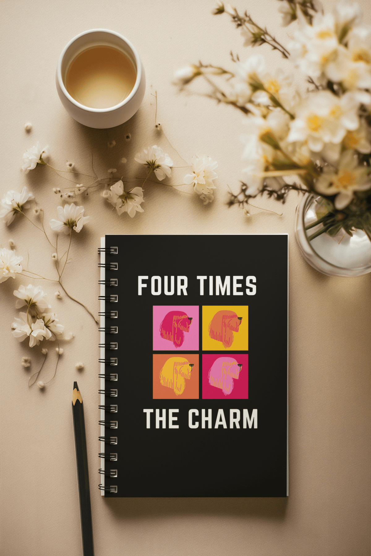 Four Times The Charm Black Notebook - PetXcite