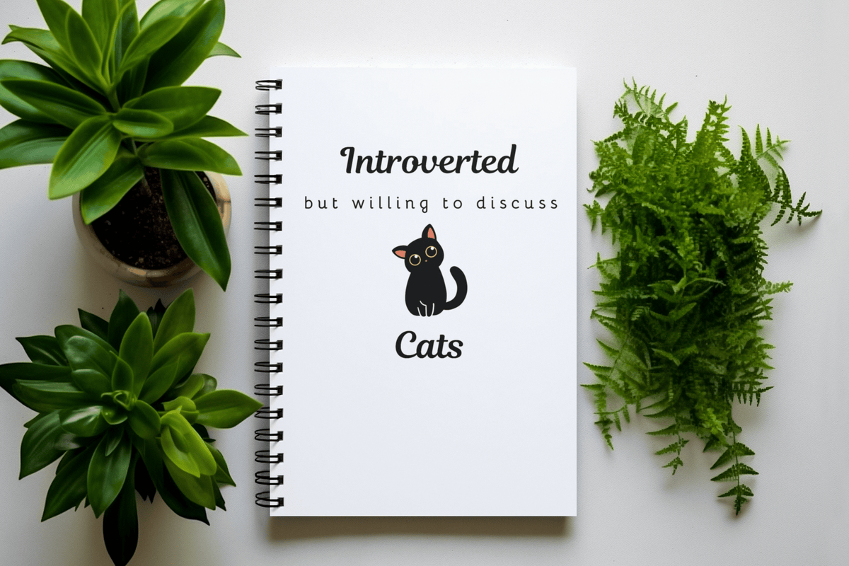 Introverted But Willing To Discuss Cats Notebook - PetXcite