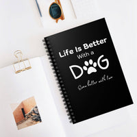 Life is Better With A Dog (Even Better With 2) Black Notebook - PetXcite