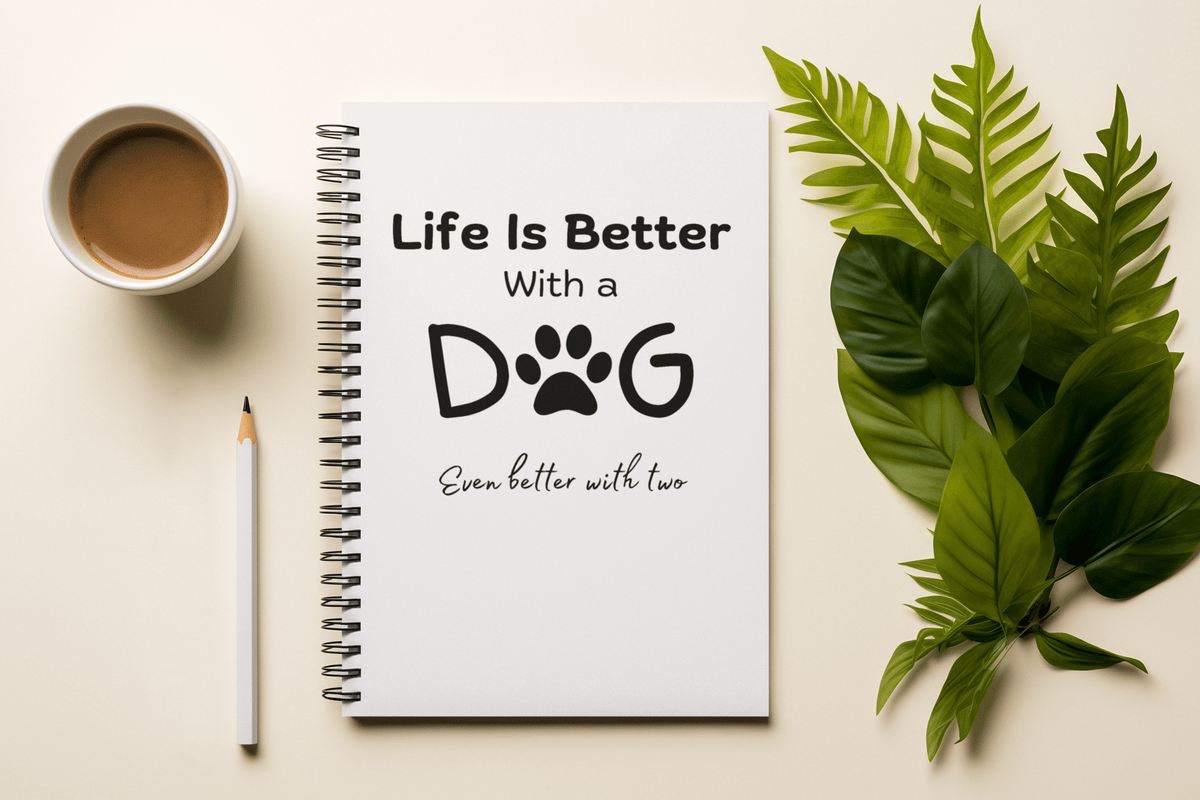 Life is Better With A Dog (Even Better With 2) Notebook - PetXcite