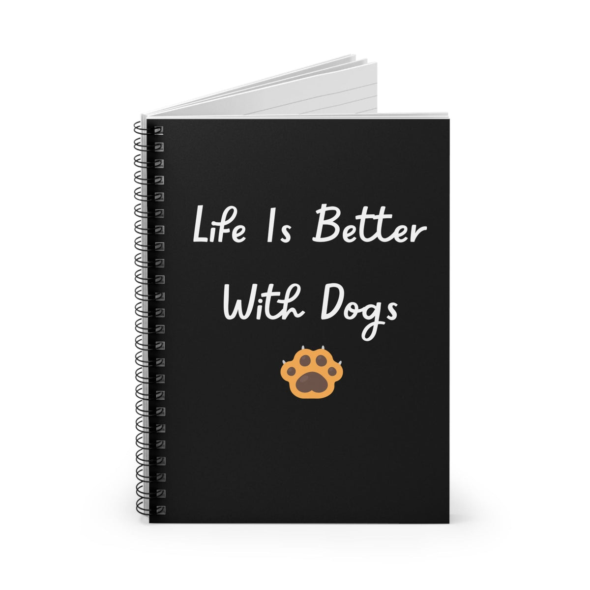 Life Is Better With Dogs Black Notebook - PetXcite