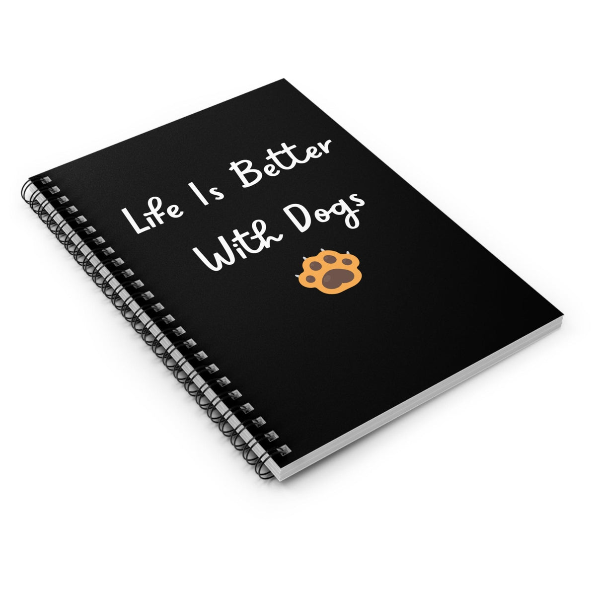 Life Is Better With Dogs Black Notebook - PetXcite