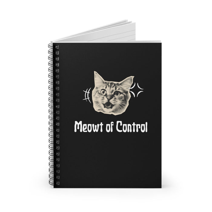 Meowt Of Control Black Notebook - PetXcite