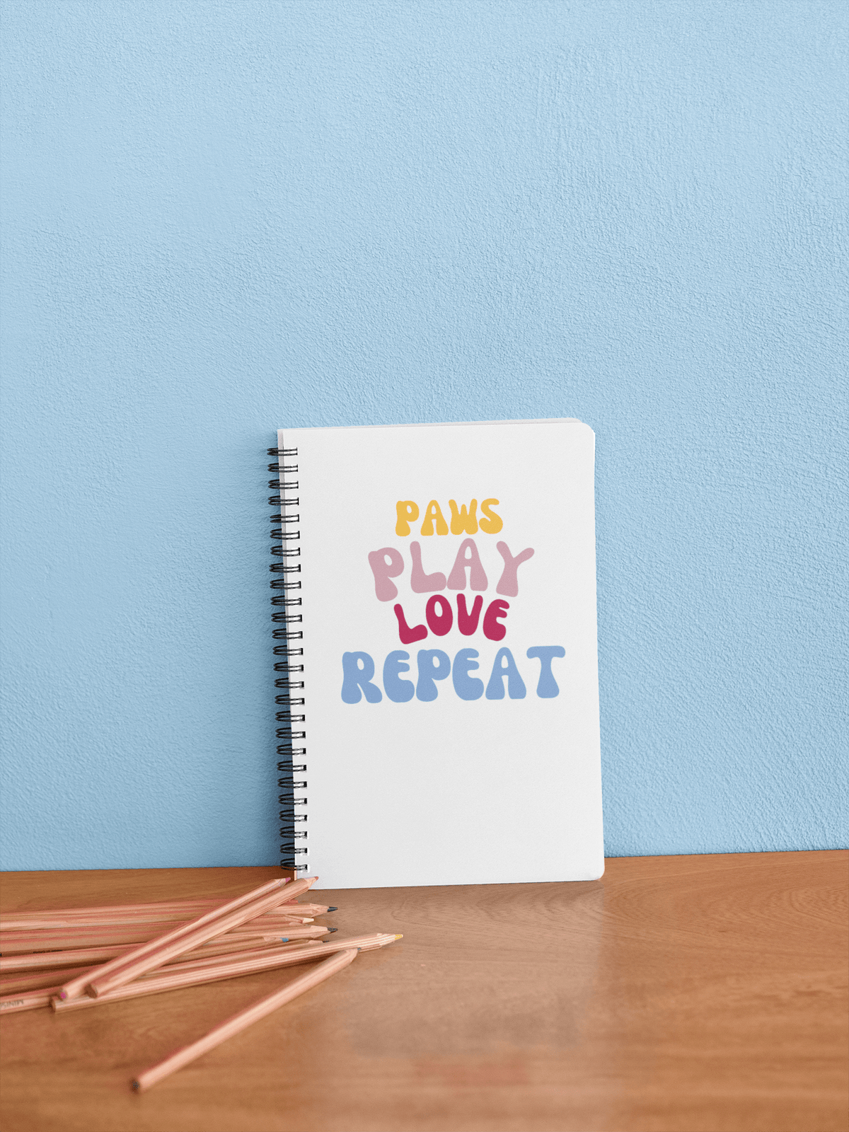 Paws Play Love Repeat Notebook - PetXcite