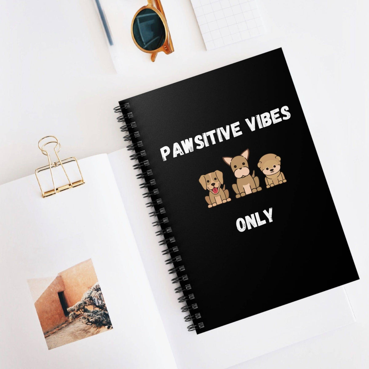 Pawsitive Vibes Only Black Notebook - PetXcite